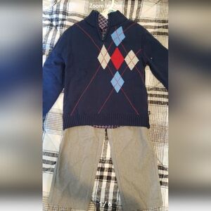 Men's Navy Argyle Sweater